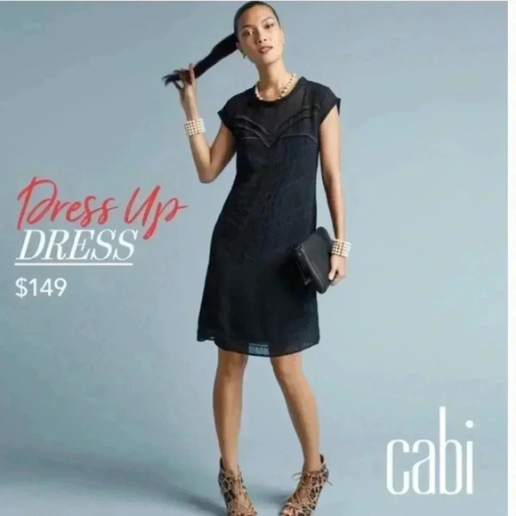 CABI BLACK MIDI DRESS WITH RUFFLES TRIBAL XS - Picture 1 of 6